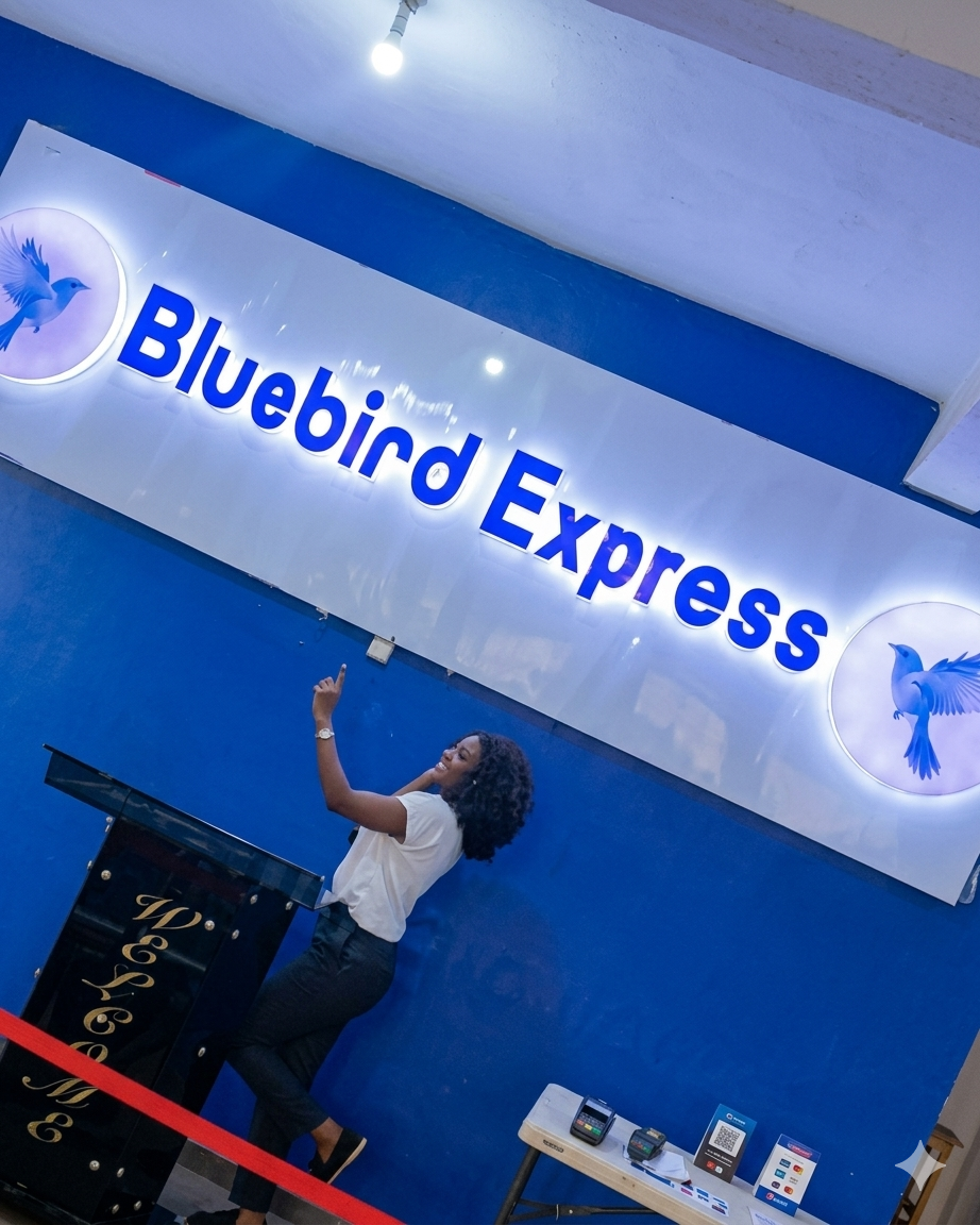 Intérieur d'une agence Bluebird Express